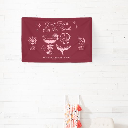 Laatste toast op de kust strand vrijgezellenfeest spandoek (Insitu)