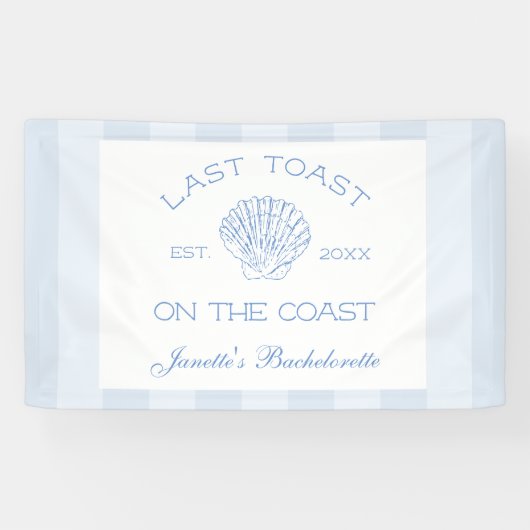 Laatste toast op de kust strand vrijgezellenfeest spandoek (Horizontaal)