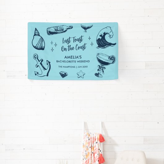 Laatste toast op de kust strand vrijgezellenfeest spandoek (Insitu)