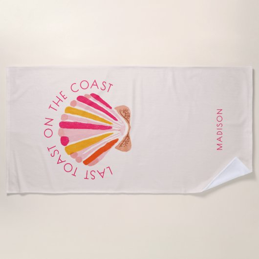 Laatste toast op de kust strand vrijgezellenfeest strandlaken (Voorkant)