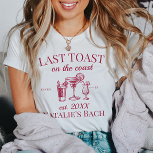 Laatste toast op de kust strand vrijgezellenfeest t-shirt