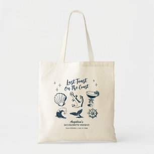 Laatste toast op de kust strand vrijgezellenfeest tote bag