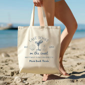 Laatste toast op de kust strand vrijgezellenfeest tote bag