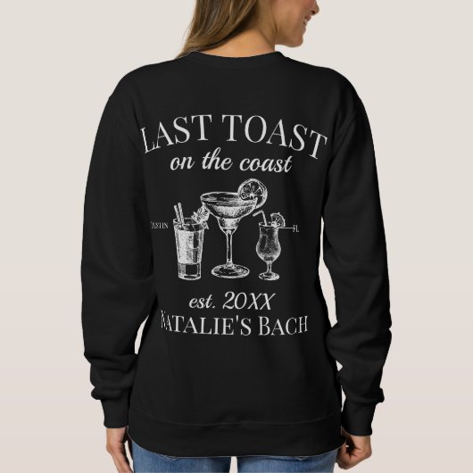 Laatste toast op de kust strand vrijgezellenfeest trui (Achterkant)