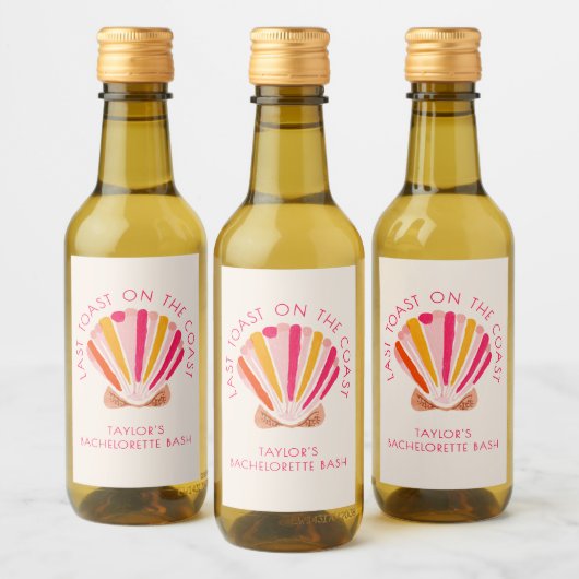 Laatste toast op de kust strand vrijgezellenfeest wijn etiket (Flessen)