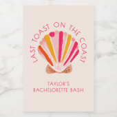 Laatste toast op de kust strand vrijgezellenfeest wijn etiket (Enkel label)