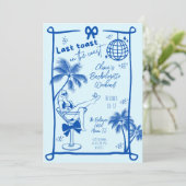 Laatste toast op de kust strand vrijgezellenweeken kaart (Staand voorkant)