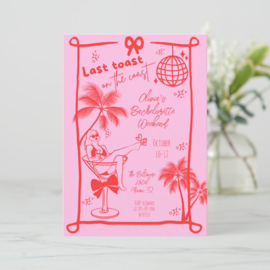 Laatste toast op de kust strand vrijgezellenweeken kaart (Staand voorkant)