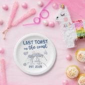 Laatste toast op de kust vanaf 2025 papieren bordje (Feest)