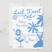 Laatste toast op de kust vrijgezellen uitnodiging  (Voorkant)