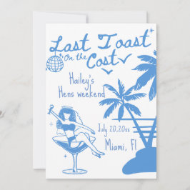 Laatste toast op de kust vrijgezellen uitnodiging 
