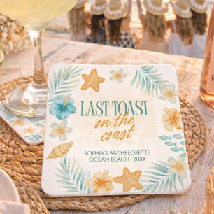 Laatste toast op de kust vrijgezellenfeest aangepa kartonnen onderzetters