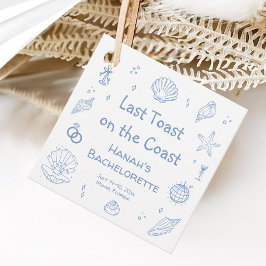 Laatste toast op de kust vrijgezellenfeest bedankjes labels