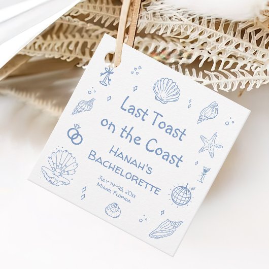 Laatste toast op de kust vrijgezellenfeest bedankjes labels