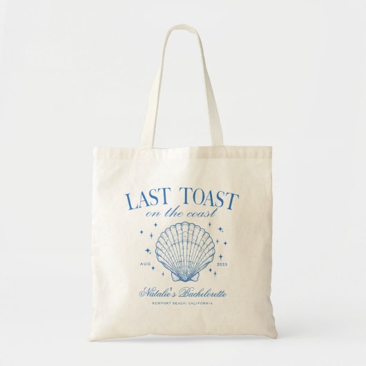 Laatste toast op de kust vrijgezellenfeest blauw tote bag (Voorkant)