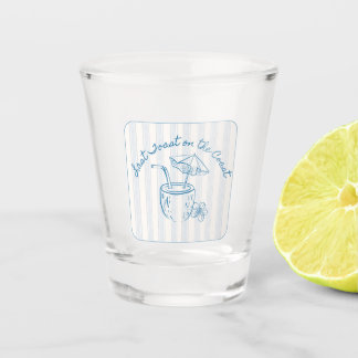 Laatste toast op de kust vrijgezellenfeest ontwerp shot glas