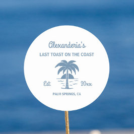 Laatste toast op de kust vrijgezellenfeest ronde sticker