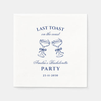 Laatste toast op de kust vrijgezellenfeest servett servet