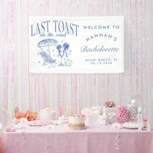 Laatste toast op de kust vrijgezellenfeest  spandoek