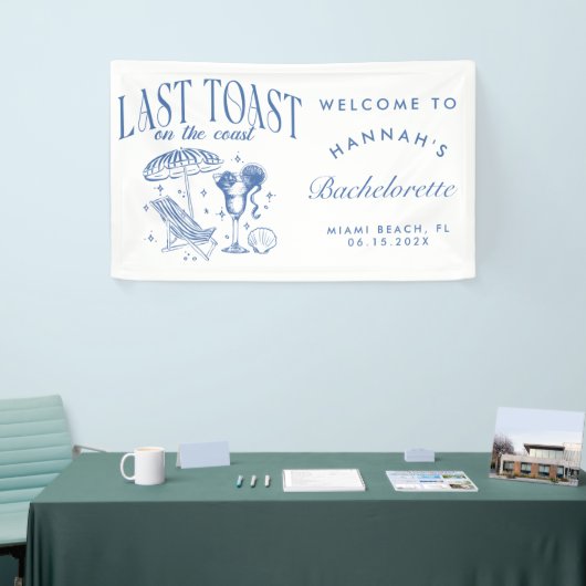 Laatste toast op de kust vrijgezellenfeest spandoek (Beurs)