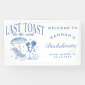 Laatste toast op de kust vrijgezellenfeest  spandoek (Horizontaal)