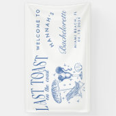 Laatste toast op de kust vrijgezellenfeest  spandoek (Verticaal)