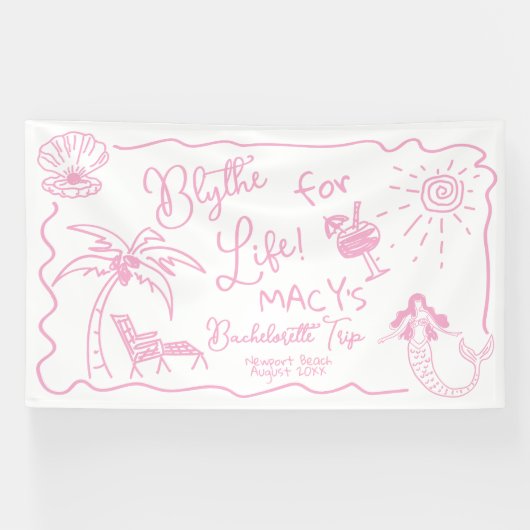 Laatste toast op de kust vrijgezellenfeest spandoek (Horizontaal)