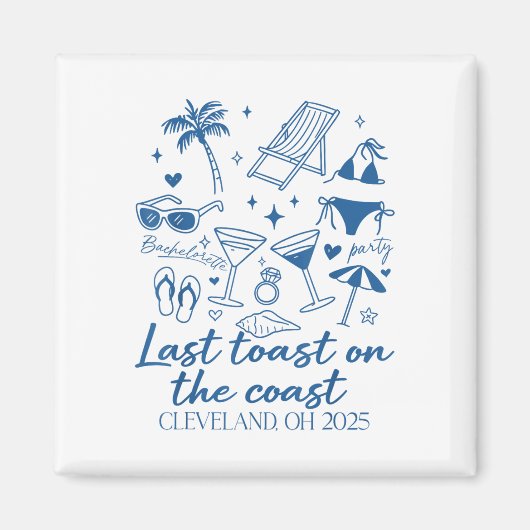 Laatste toast op de kust vrijgezellenfeest strandf magneet (Voorkant)