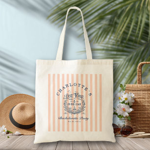 Laatste toast op de kust! Vrijgezellenfeest Strepe Tote Bag