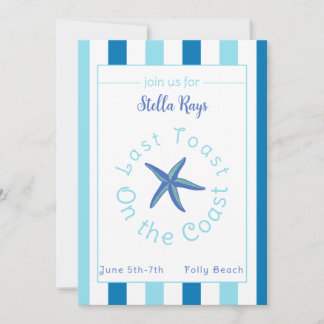 Laatste toast op de kust vrijgezellenfeest weekend feestdagenkaart