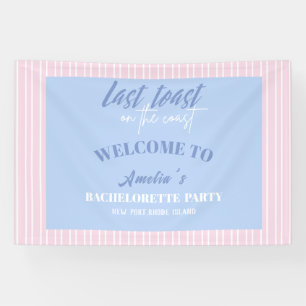 Laatste toast op de kust vrijgezellenfeest welkom spandoek
