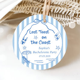 Laatste toast op de kust vrijgezellenweekend bedankjes labels