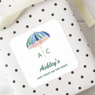 Laatste toast op de kust vrijgezellenweekend vierkante sticker