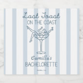 Laatste toast op de kustbachelorette sparkling wijnetiket (Enkel label)