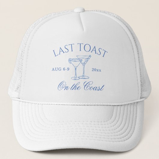 Laatste toast op de kustbachelorette trucker pet (Voorkant)