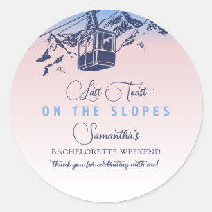 Laatste toast op de piste Ski vrijgezellenfeest be Ronde Sticker