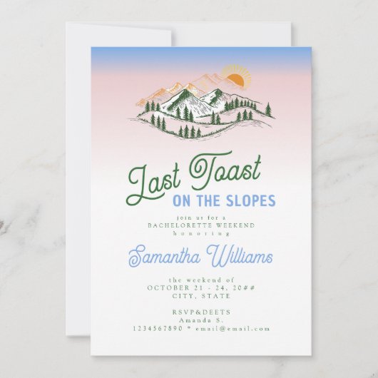 Laatste toast op de piste skiën Winter BACH Weeken Kaart (Voorkant)