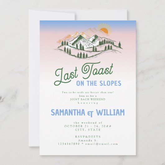 Laatste toast op de pistes Joint Bach Ski Weekend Kaart (Voorkant)