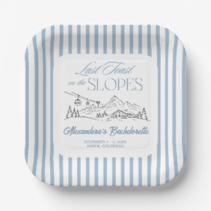 Laatste toast op de pistes ski vrijgezellenfeest  papieren bordje