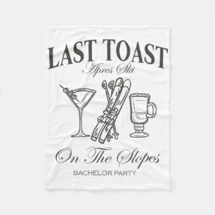 Laatste toast op de pistes vrijgezellen ski bruids fleece deken