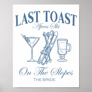 Laatste toast op de pistes vrijgezellen skiën brui poster
