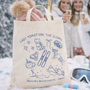 Laatste toast op de pistes vrijgezellen-totetas tote bag