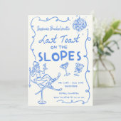 Laatste toast op de pistes vrijgezellenweekend kaart (Staand voorkant)