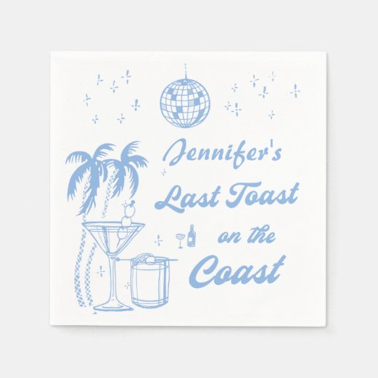 Laatste Toast op het Bruidsmeisje Strandfeest Servet (Voorkant)