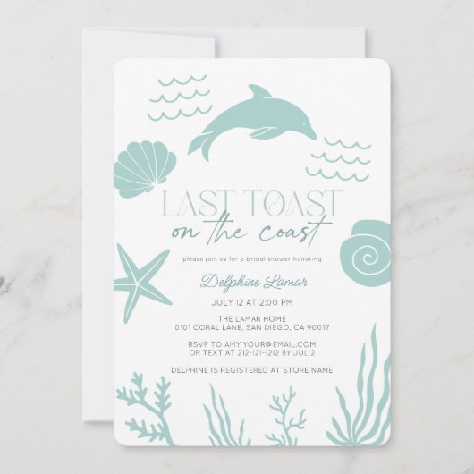 Laatste toast op het Coast Dolphin Zee Vrijgezelle Kaart (Voorkant)