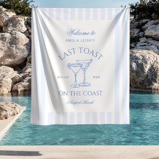 Laatste Toast op het Kuststrand Blauwe Bachelorett Wandkleed