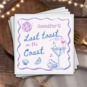 Laatste toast op het kuststrand vrijgezellenfeest servet