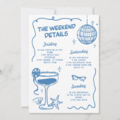 Laatste toast op het strand blauwe vrijgezelle kaart (Achterkant)