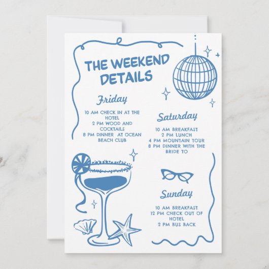 Laatste toast op het strand blauwe vrijgezelle kaart (Achterkant)