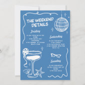 Laatste toast op het strand blauwe vrijgezelle kaart (Achterkant)